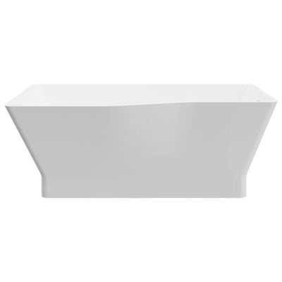 A&E Bath and Shower Riga 67" Asymetric Freestanding Tub No faucet Side View in White Background