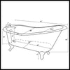 Cambridge Plumbing Cast Iron Slipper Clawfoot Tub 61" X 30" - Affordable Cheap Freestanding Clawfoot Bathtubs Tub