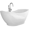 A & E Bath and Shower Salacia Acrylic 67" All-in-One Oval Freestanding Tub Kit Freestanding Clawfoot Bathtubs Tub Front View White Background