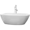 A & E Bath and Shower Sequin Acrylic 71" All-in-One Oval Freestanding Tub Kit Freestanding Clawfoot Bathtubs Front View White Background