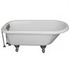 Barclay TKADTR60-WBN3 Anthea 60″ Acrylic Roll Top Tub Kit in White – Brushed Nickel Accessories