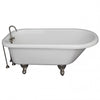 Barclay TKADTR60-WBN4 Anthea 60″ Acrylic Roll Top Tub Kit in White – Brushed Nickel Accessories