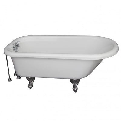 Barclay TKADTR60-WCP7 Anthea 60″ Acrylic Roll Top Tub Kit in White – Polished Chrome Accessories