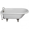Barclay TKADTR67-WBN4 Asia 67″ Acrylic Roll Top Tub Kit in White – Brushed Nickel Accessories