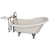 Barclay TKADTS60-BBN1 Fillmore 60″ Acrylic Slipper Tub Kit in Bisque – Brushed Nickel Accessories in White Background