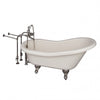 Barclay TKADTS60-BBN2 Fillmore 60″ Acrylic Slipper Tub Kit in Bisque – Brushed Nickel Accessories in White Background