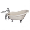 Barclay TKADTS60-BCP1 Fillmore 60″ Acrylic Slipper Tub Kit in Bisque – Polished Chrome Accessories in White Background