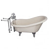 Barclay TKADTS60-BCP2 Fillmore 60″ Acrylic Slipper Tub Kit in Bisque – Polished Chrome Accessories in White Background
