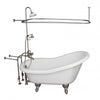 Barclay TKADTS60-WBN4 Fillmore 60″ Acrylic Slipper Tub Kit in White – Brushed Nickel Accessories in White Background