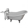 Barclay TKADTS60-WCP1 Fillmore 60″ Acrylic Slipper Tub Kit in White – Polished Chrome Accessories in White Background