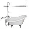 Barclay TKADTS60-WCP3 Fillmore 60″ Acrylic Slipper Tub Kit in White – Polished Chrome Accessories in White Background