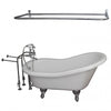 Barclay TKADTS60-WCP5 Fillmore 60″ Acrylic Slipper Tub Kit in White – Polished Chrome Accessories in White Background