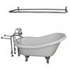 Barclay TKADTS60-WCP6 Fillmore 60″ Acrylic Slipper Tub Kit in White – Polished Chrome Accessories in White Background