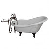 Barclay TKADTS60-WORB1 Fillmore 60″ Acrylic Slipper Tub Kit in White – Oil Rubbed Bronze Accessories in White Background
