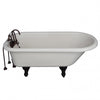 Barclay TKATR60-BORB1 Andover 60″ Acrylic Roll Top Tub Kit in Bisque – Oil Rubbed Bronze Accessories in White Background
