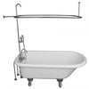 Barclay TKATR60-WCP2 Andover 60″ Acrylic Roll Top Tub Kit in White – Polished Chrome Accessories in White Background
