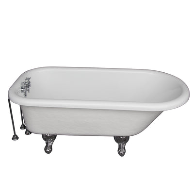 Barclay Products Andover 60″ Acrylic Roll Top Tub Kit in White – Polished Chrome Accessories TKATR60-WCP7 - Affordable Cheap Freestanding Clawfoot Bathtubs Tub