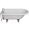 Barclay Products Andover 60″ Acrylic Roll Top Tub Kit in White – Polished Chrome Accessories TKATR60-WCP9 - Affordable Cheap Freestanding Clawfoot Bathtubs Tub