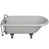 Barclay TKATR67-WBN4 Atlin 67″ Acrylic Roll Top Tub Kit in White – Brushed Nickel Accessories in White Background