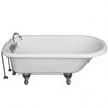 Barclay TKATR67-WCP10 Atlin 67″ Acrylic Roll Top Tub Kit in White – Polished Chrome Accessories in White Background