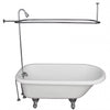 Barclay TKATR67-WCP3 Atlin 67″ Acrylic Roll Top Tub Kit in White – Polished Chrome Accessories in White Background