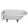 Barclay TKATR67-WCP7 Atlin 67″ Acrylic Roll Top Tub Kit in White – Polished Chrome Accessories in White Background