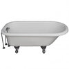 Barclay TKATR67-WCP8 Atlin 67″ Acrylic Roll Top Tub Kit in White – Polished Chrome Accessories in White Background