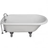 Barclay TKATR67-WCP9 Atlin 67″ Acrylic Roll Top Tub Kit in White – Polished Chrome Accessories in White Background