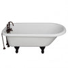 Barclay TKATR67-WORB1 Atlin 67″ Acrylic Roll Top Tub Kit in White – Oil Rubbed Bronze Accessories in White Background