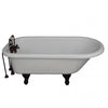 Barclay TKATR67-WORB2 Atlin 67″ Acrylic Roll Top Tub Kit in White – Oil Rubbed Bronze Accessories in White Background