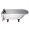 Barclay TKATR67-WCP1 Atlin 67″ Acrylic Roll Top Tub Kit in White – Polished Chrome Accessories in White BAckground