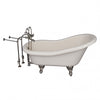 Barclay TKATS60-BBN2 Estelle 60″ Acrylic Slipper Tub Kit in Bisque – Brushed Nickel Accessories