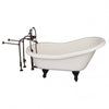Barclay TKATS60-BORB1 Estelle 60″ Acrylic Slipper Tub Kit in Bisque – Oil Rubbed Bronze Accessories in White Background