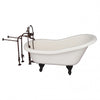 Barclay TKATS60-BORB2 Estelle 60″ Acrylic Slipper Tub Kit in Bisque – Oil Rubbed Bronze Accessories in White Background