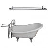 Barclay TKATS60-WCP5 Estelle 60″ Acrylic Slipper Tub Kit in White – Polished Chrome Accessories in White Background
