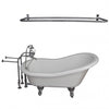 Barclay TKATS60-WCP6 Estelle 60″ Acrylic Slipper Tub Kit in White – Polished Chrome Accessories in White Background