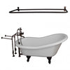 Barclay TKATS60-WORB6 Estelle 60″ Acrylic Slipper Tub Kit in White – Oil Rubbed Bronze Accessories in White Background