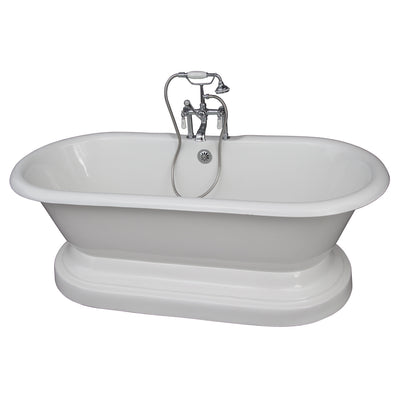 Barclay Products Duet 67″ Cast Iron Double Roll Top Tub Kit – Polished Chrome Accessories - Affordable Cheap Freestanding Clawfoot Bathtubs Tub