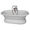 Barclay Duet 67″ Cast Iron Double Roll Top Tub Kit Oil Rubbed Bronze in White Background