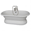 Barclay Duet 67″ Cast Iron Double Roll Top Tub Kit Polished Chrome in White Background