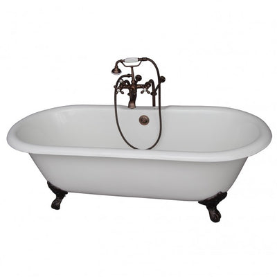 Barclay Columbus 61″ Cast Iron Double Roll Top Clawfoot Tub Kit