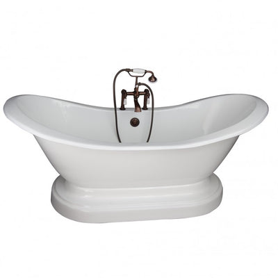Barclay Marshall 71″ Cast Iron Double Slipper Tub Kit Oil Rubbed Bronze in White Background