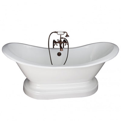 Barclay Marshall 71″ Cast Iron Double Slipper Tub Kit Oil Rubbed Bronze in White Background