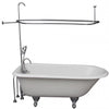 Barclay TKCTR60-CP2 Bartlett 60″ Cast Iron Roll Top Tub Kit – Polished Chrome Accessories in White Background