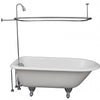 Barclay TKCTR60-CP3 Bartlett 60″ Cast Iron Roll Top Tub Kit – Polished Chrome Accessories in White Background
