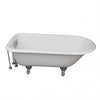 Barclay TKCTR60-CP7 Bartlett 60″ Cast Iron Roll Top Tub Kit – Polished Chrome Accessories in White Background