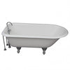 Barclay TKCTR60-CP9 Bartlett 60″ Cast Iron Roll Top Tub Kit – Polished Chrome Accessories in White Background