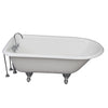 Barclay TKCTR67-CP10 Brocton 68″ Cast Iron Roll Top Tub Kit – Polished Chrome Accessories in White Background