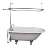 Barclay TKCTR67-CP1 Brocton 68″ Cast Iron Roll Top Tub Kit – Polished Chrome Accessories in White Background