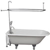 Barclay TKCTR67-CP2 Brocton 68″ Cast Iron Roll Top Tub Kit – Polished Chrome Accessories in White Background